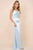 Nox Anabel - C302 Sleeveless Cowl Neckline Sheath Satin Gown Evening Dresses 4 / Light Blue