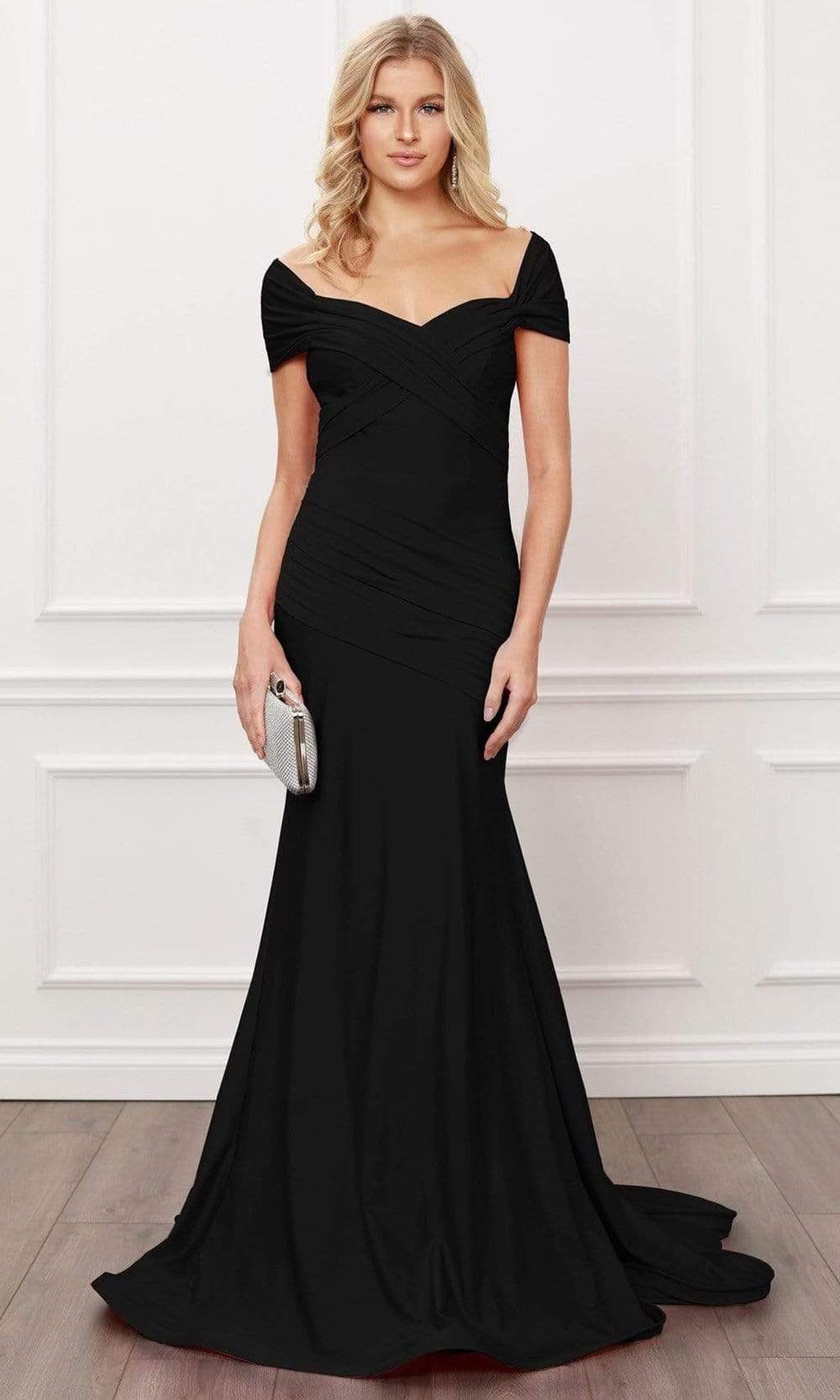 Nox Anabel - E497 Off-Shoulder Sleek Pleats Mermaid Gown Couture Candy Nox Anabel - E497 Off-Shoulder Sleek Pleats Mermaid Gown Couture Candy