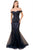 Nox Anabel - H294 Beaded Off Shoulder Mermaid Gown Prom Dresses XS / Navy Blue