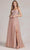 Nox Anabel J1089 - Sleeveless Sheer Embroidered Ballgown Ball Gowns 00 / Dusty Rose