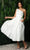 Nox Anabel JE931W - Asymmetrical Neckline Tea-Length Dress Cocktail Dresses