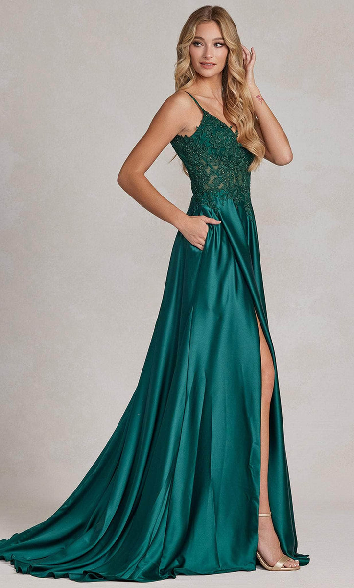 **Nox Anabel: Embroidered Floral Gown for Enchanting Occasions**