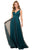 Nox Anabel - L340 Deep V-Neck Empire A-Line Dress Prom Dresses 4 / Forest Green
