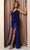 Nox Anabel R1059 - Sequined Feathered Slit Evening Dress Evening Dresses