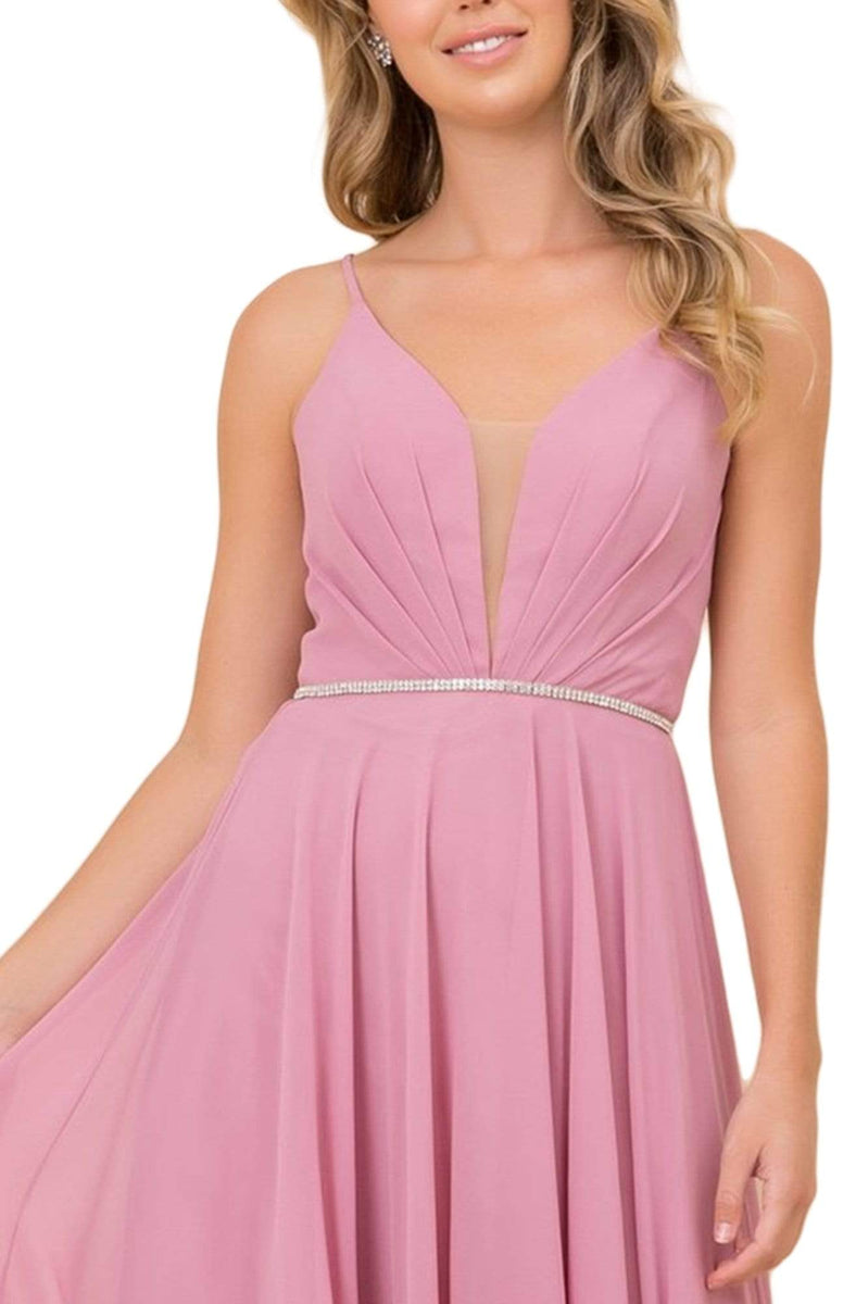 Lace Up Open Back Beaded Dress main image 1