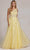 Nox Anabel T1143 - Lace Appliqued A-Line Prom Gown Prom Dresses 00 / Lemon