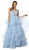 Nox Anabel - T256 Plunging Halter Dotted Lace Tiered Gown Special Occasion Dress XS / Periwinkle