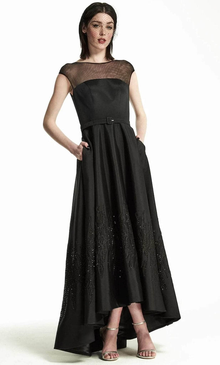 Park 108 M403 - Illusion Bateau A-Line Prom Gown Evening Dresses 2 / Black