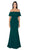 Poly USA - 8146 Flounce Off Shoulder Mermaid Jersey Dress Special Occasion Dress XS / Green