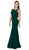 Poly USA - 8148 Sleeveless Illusion Scoop Jersey Trumpet Dress Special Occasion Dress XS / Green