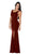 Poly USA - 8168 Illusion Cutout Scoop Jersey Gown Special Occasion Dress XS / Burgundy
