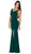 Poly USA - 8168 Illusion Cutout Scoop Jersey Gown Special Occasion Dress XS / Green