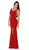 Poly USA - 8168 Illusion Cutout Scoop Jersey Gown Special Occasion Dress XS / Red