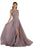 Poly USA - 8254 Cap Sleeve Embroidered Illusion Chiffon Gown Special Occasion Dress XS / Mauve