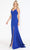 Poly USA - 8360 Lace Up Back High Slit Trumpet Dress Prom Dresses