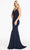 Poly USA - 8392 Strappy Notched Bodice Trumpet Dress Prom Dresses