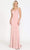 Poly USA - 8392 Strappy Notched Bodice Trumpet Dress Prom Dresses XS / Rose/Gold