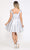 Poly USA - 8416 Cap Sleeve Embellished Waist Short Dress Cocktail Dresses