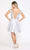 Poly USA - 8416 Cap Sleeve Embellished Waist Short Dress Cocktail Dresses