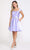 Poly USA - 8416 Cap Sleeve Embellished Waist Short Dress Cocktail Dresses XS / Lilac