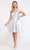 Poly USA - 8416 Cap Sleeve Embellished Waist Short Dress Cocktail Dresses XS / Silver