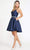 Poly USA - 8420 Spaghetti Strap Mikado A-Line Dress Cocktail Dresses In Blue