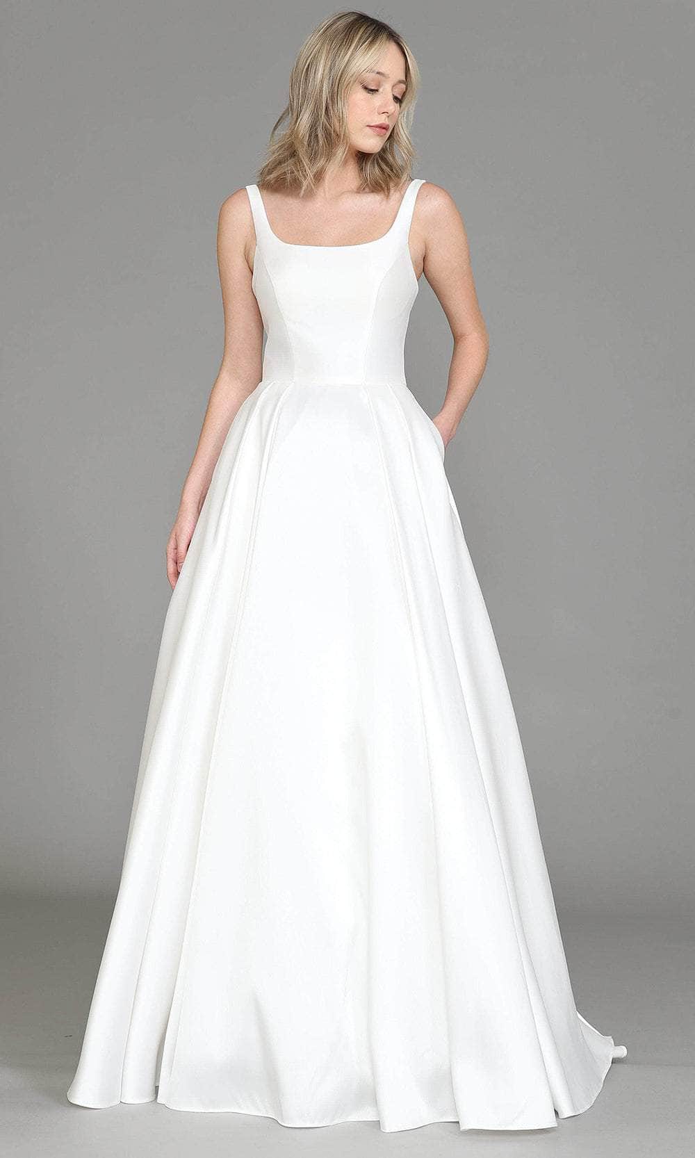 Poly USA 8528 Sleeveless Satin Wedding Gown | FormalDressShops Off White / 3XL Poly USA 8528 Sleeveless Satin Wedding Gown | FormalDressShops Off White / 3XL