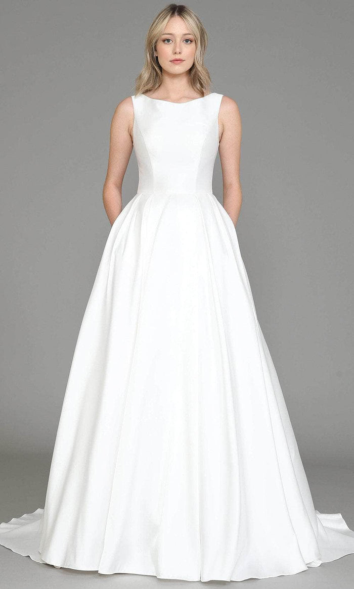 Poly USA 8534 - Bateau Neck Sleeveless Bridal Gown Bridal Dresses S / Off-White