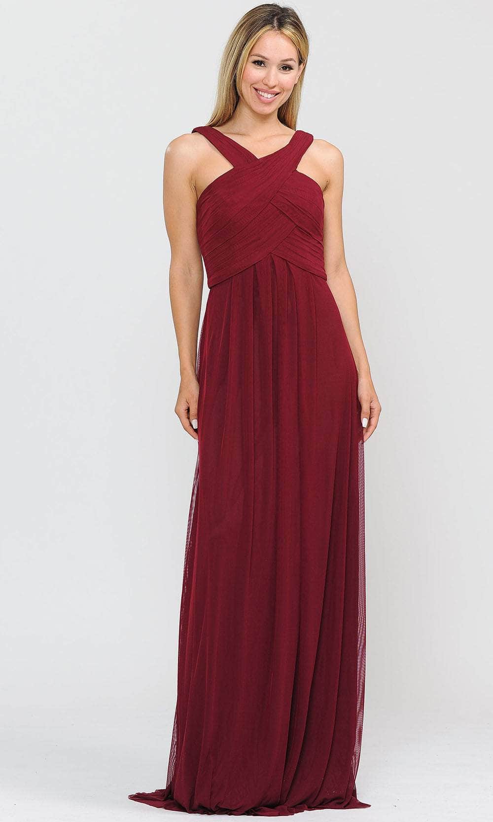 Poly USA 8554W - Crisscross Halter Neck Formal Dress XS / Burgundy - Shop Poly USA dresses on Couture Candy at CoutureCandy.com Poly USA 8554W - Crisscross Halter Neck Formal Dress XS / Burgundy - Shop Poly USA dresses on Couture Candy at CoutureCandy.com