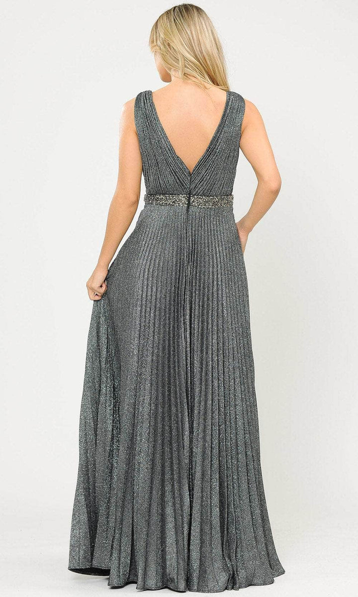 Poly USA 8600 Accordion Pleated Sleeveless Formal Gown Couture Candy