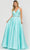 Poly USA 8690 - V-Neck Surplice Bodice Mikado Evening Gown Bridesmaid Dresses XS / Mint