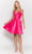 Poly USA 8698 - Sleeveless Plunging V-neck Cocktail Dress Cocktail Dresses XS / Hot Pink
