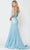 Poly USA 8704 - Sleeveless Deep V-neck Long Gown Prom Dresses