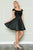 Poly USA 8732 - Off-shoulder Square Neck Short Dress Cocktail Dresses XS / Black