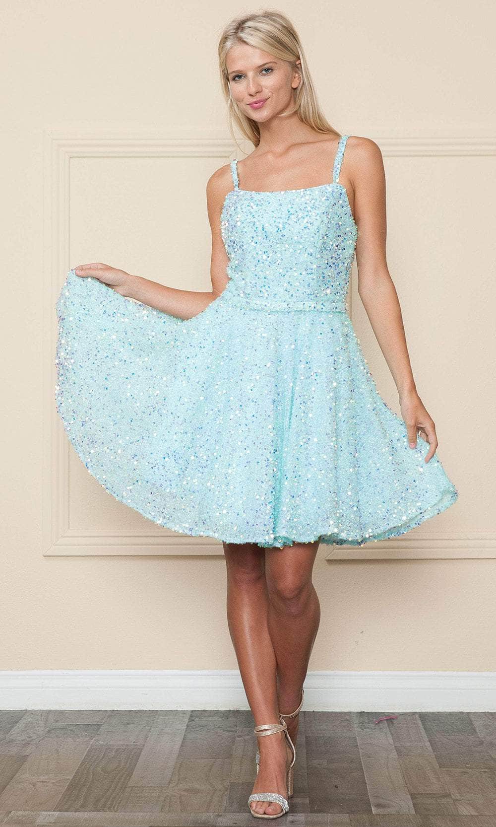 Poly USA 8930 - Sequin A-Line Cocktail Dress Poly USA 8930 - Sequin A-Line Cocktail Dress