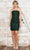 Poly USA 8932 - Sequined Bodycon Short Dress Cocktail Dresses XS / Emerald