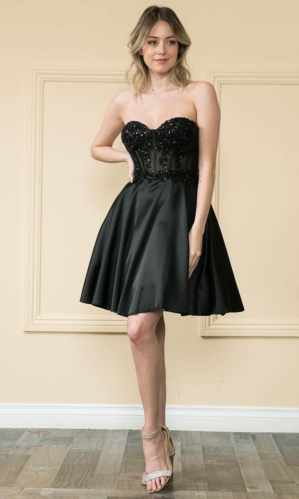 homecoming dresses in usa Embellished-Bodice Short Homecoming Dress