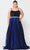 Poly USA W1018 - Sequin Scoop Neck Evening Gown Prom Dresses 14W / Navy