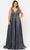 Poly USA W1032 - Sleeveless Deep V-neck Long Gown Prom Dresses