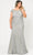 Poly USA W1042 - Off-shoulder V-neck Evening Gown Prom Dresses 14W / Silver-Gold