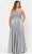 Poly USA W1094 - Sleeveless Straight Across Neck Long Gown Prom Dresses 14W / Silver
