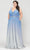 Poly USA W1100 - Glitter Ombre A-Line Evening Gown Prom Dresses 14W / Blue
