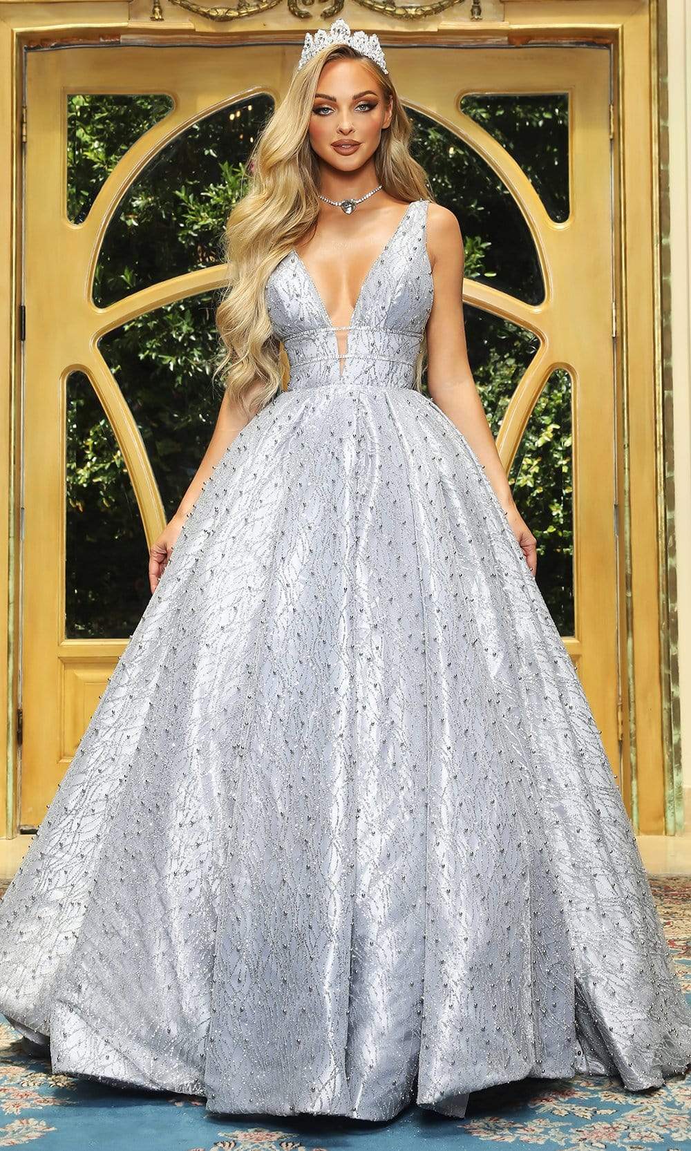 Portia and Scarlett - Cinderella Plunging Glitter Ballgown Couture Candy Portia and Scarlett - Cinderella Plunging Glitter Ballgown Couture Candy