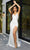 Portia and Scarlett - Hugo Gown Ruched Slit Gown Special Occasion Dress 18 / White