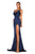 Portia and Scarlett - Hugo Gown Spaghetti Strap Ruched Slit Gown Prom Dresses
