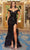 Portia and Scarlett - PS22058 Off Shoulder Feathered Dress With Slit Prom Dresses 0 / Black