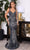 Portia and Scarlett - PS22420C Sleeveless Glittering Sheath Dress Evening Dresses 0 / Silver Navy