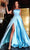 Portia and Scarlett PS22548 - Bustier Satin A-Line Prom Dress Special Occasion Dress 0 / Blue