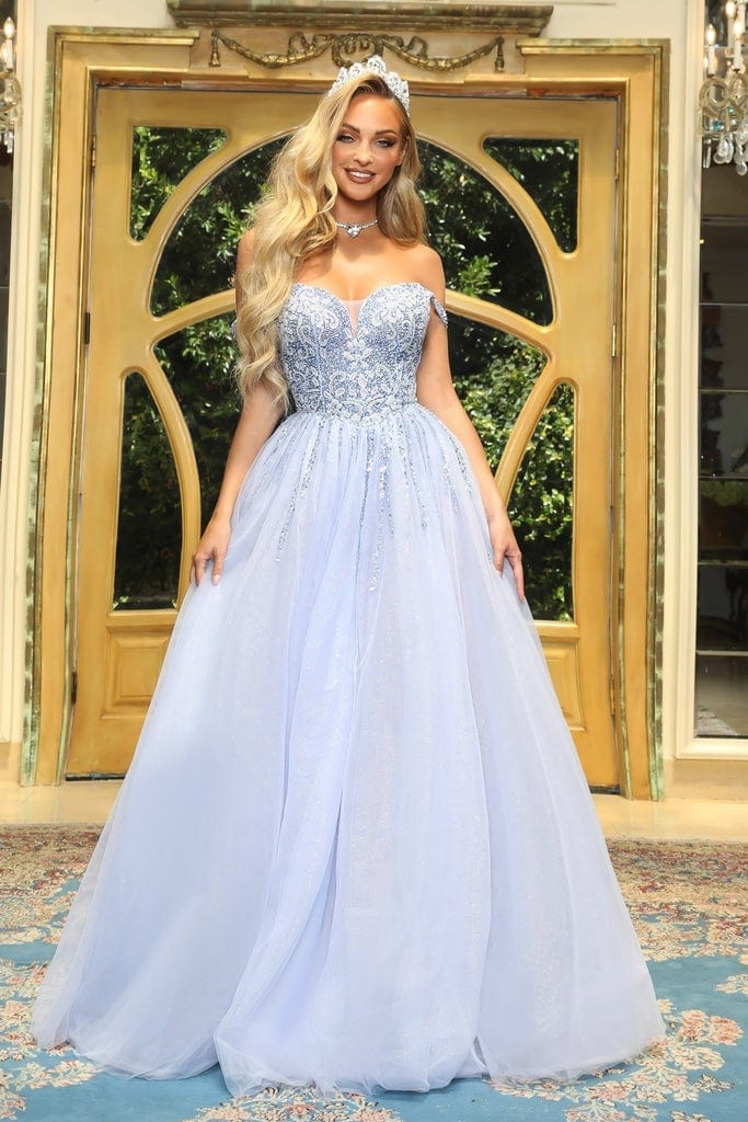 Portia and Scarlett - PS22917 Sweet Flowy Off Shoulder A-Line Dress Portia and Scarlett - PS22917 Sweet Flowy Off Shoulder A-Line Dress