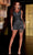 Portia and Scarlett PS23146 - Applique Glitter Cocktail Dress Special Occasion Dress 0 / Black